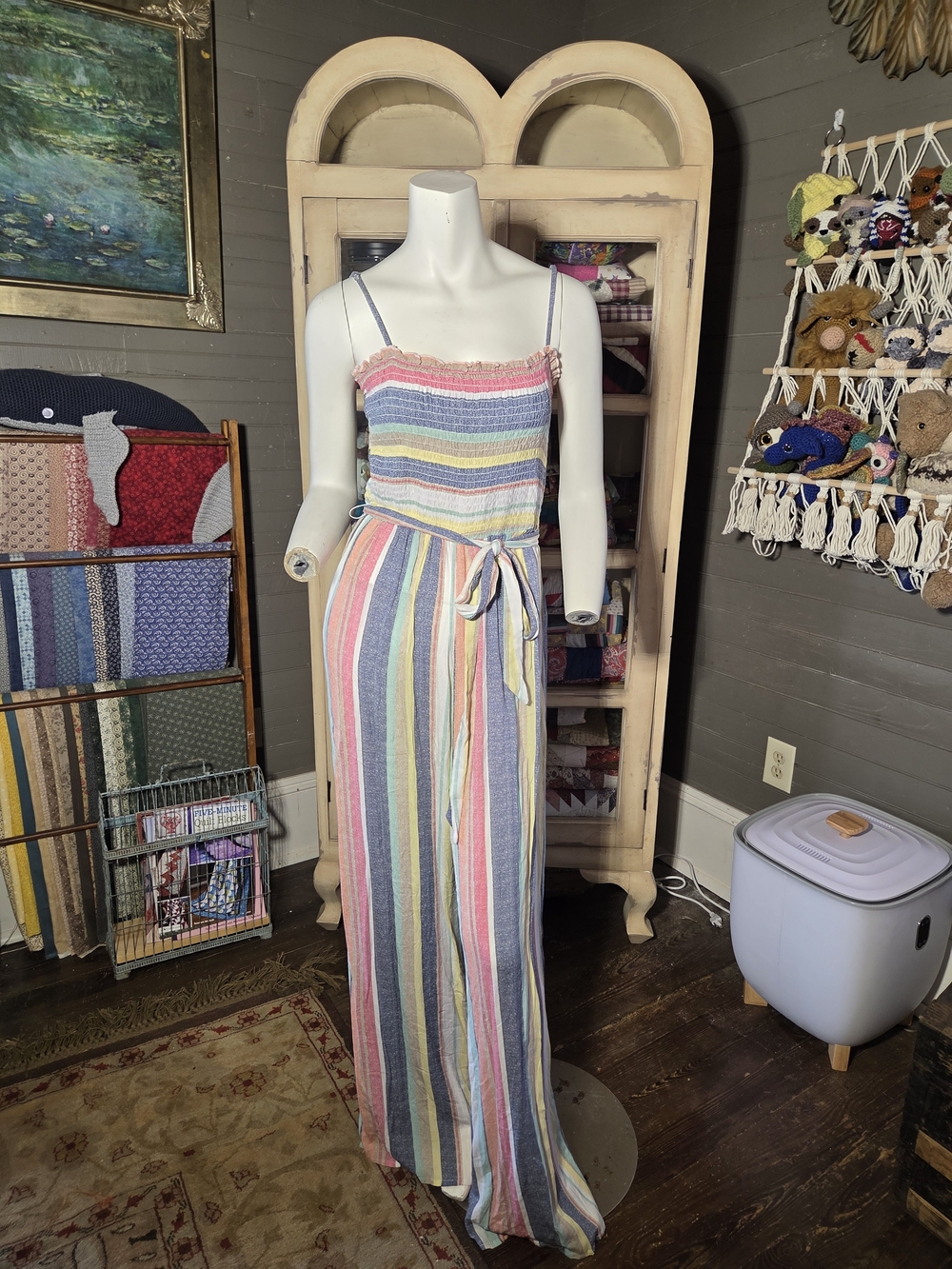 Forever 21 Pastel Striped Maxi Jumpsuit